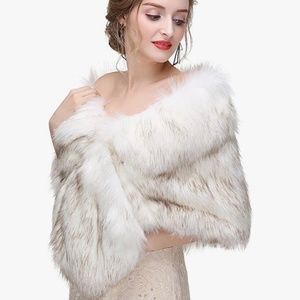 Faux fox fur shawl